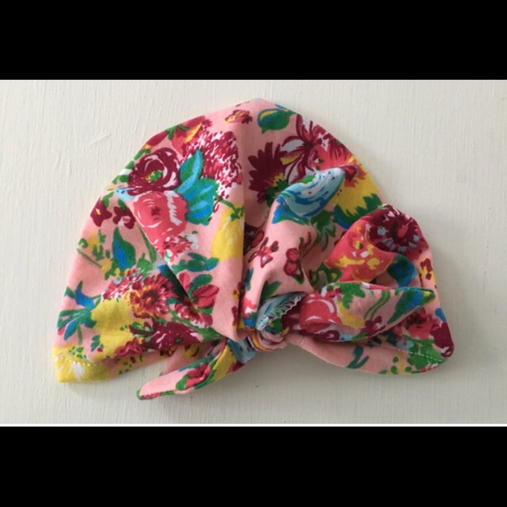 Super Soft Baby Tied Scarf Hat - Floral